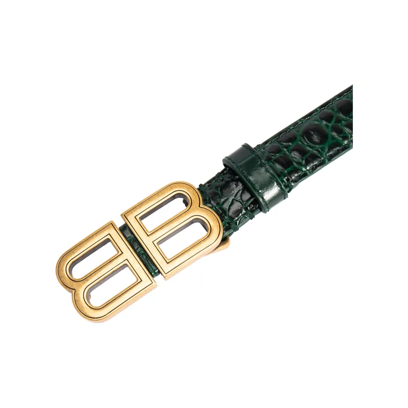 Balenciaga Cow Leather Belts Women's Green Width 1.9cm-1