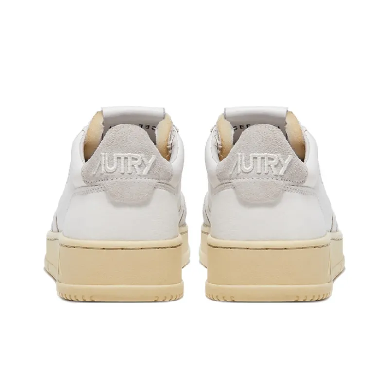 AUTRY Open Low Leather Suede 'White'-4