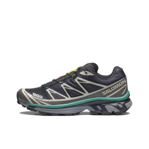 SALOMON XT-6 Running Shoes Unisex Low-Top Black/Brown/Green