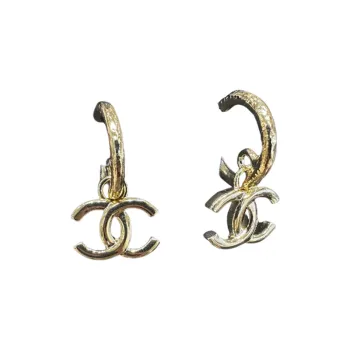 CHANEL Stud Earrings Women's Gold