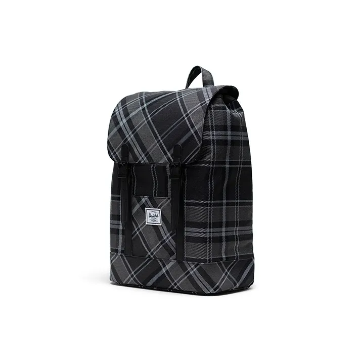 Herschel Polyester Backpack Small Size Unisex Black Plaid-1