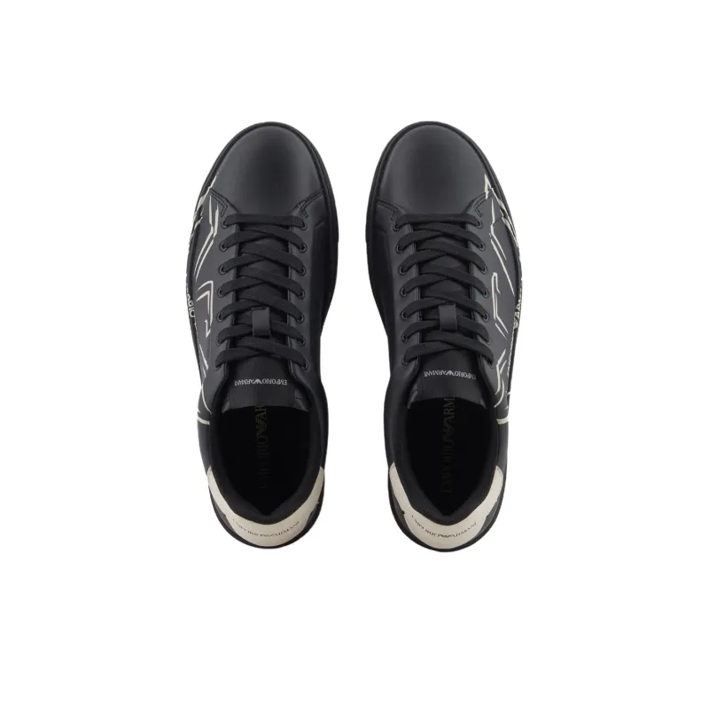 EMPORIO ARMANI Low Top Skateboard Shoes Men's Black-3