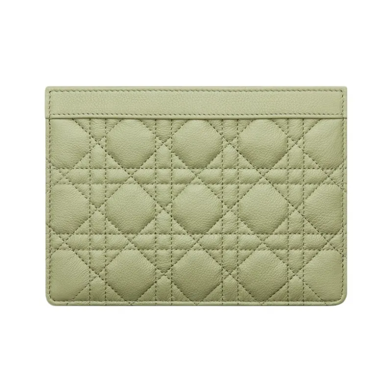 DIOR Caro Soft Calfskin One Shoulder Crossbody Clutches Women's Green-3