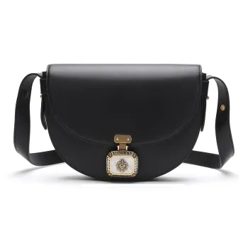 Miguel Vieira Cow Leather Shoulder Bag Small Size Women's Black