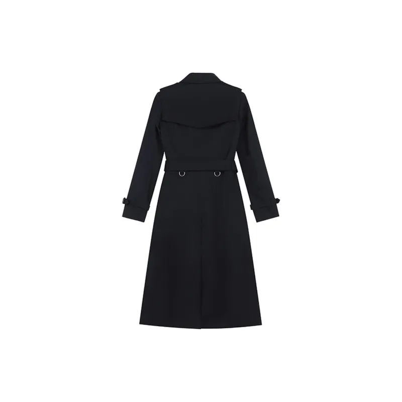 Burberry Trench Coats Women's Navy Blue-1