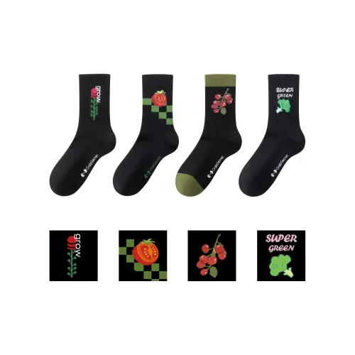 Crabsecret Mid Calf Socks Women's 4 Pack Gift Box Set