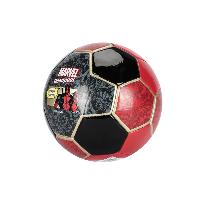 Zudis Size 5 Soccer PVC Machine Stitched Soccer Ball Unisex Black Red-1