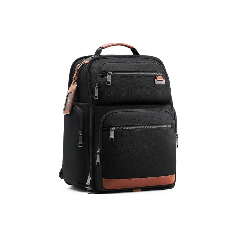 OIWAS Fabric Backpack Laptop Bag Regular Unisex Black-2