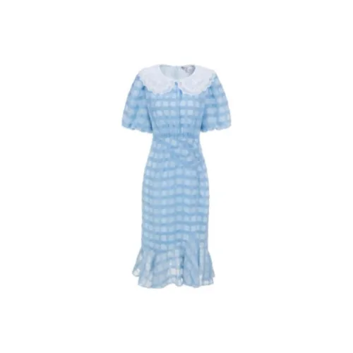 AIVEI Short-Sleeved Dresses Women's Crystal Blue