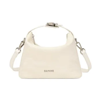 DAPHNE PVC One Shoulder Handbag Medium Size Women's Ecru/Camel