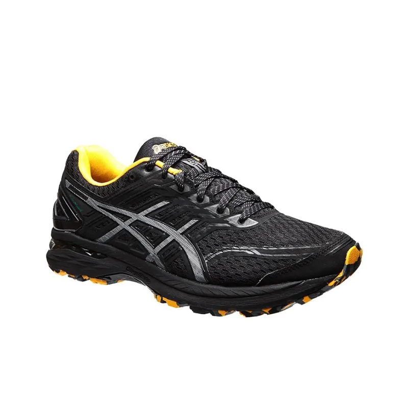 Asics GT-2000 5 Trail PlasmaGuard Wear-resistant And Lightweight Low-Top Running Shoes Men's Black Yellow-2