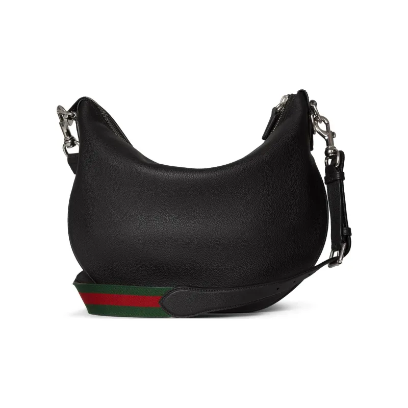 GUCCI Grained Soft Leather Shoulder Bag Crossbody Bag Small Size Men's Black-3