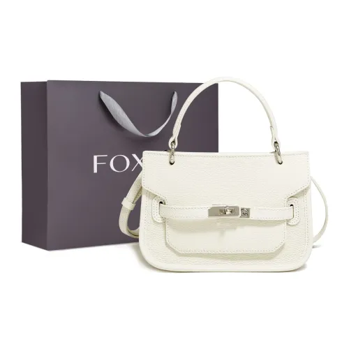 FOXER Cow Leather Handbag Women's Milkshake White