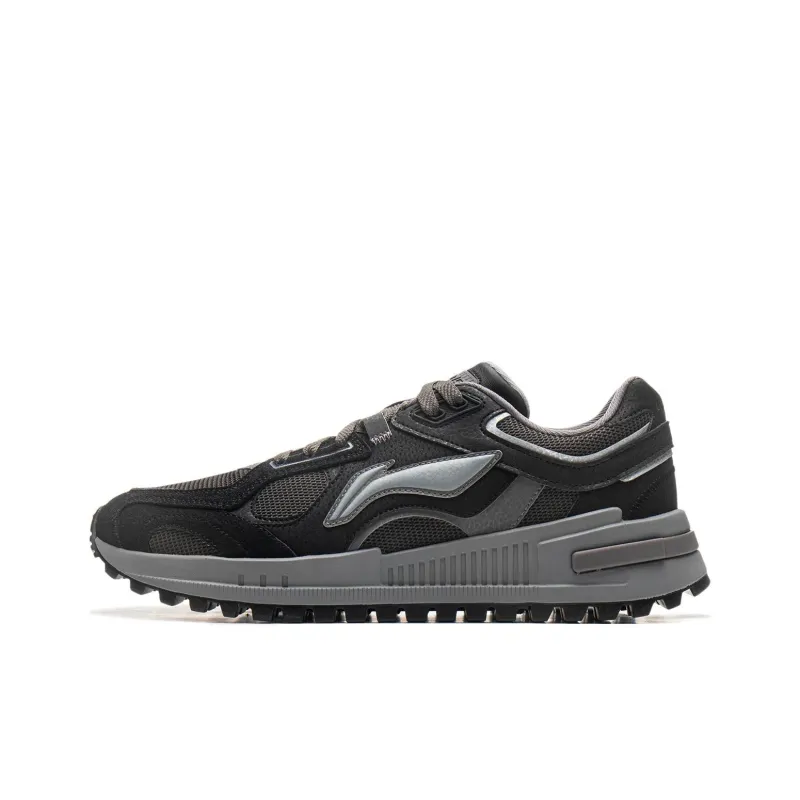 LiNing Wind Rider 2.0 Cushioning Wear Resistant Low Top Casual Shoes Men's Black Gray-0