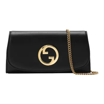GUCCI Blondie Leather Shoulder Bag, Crossbody Bag, Wallet Women's Black