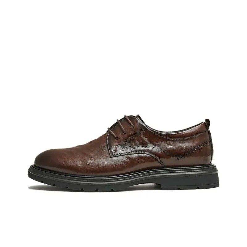 TATA Dress Shoes Men Low Top Solid Color-3