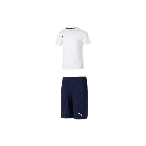 PUMA Mercedes Casual Sportswear Men White T-Shirts+Blue Shorts