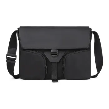 PIERRE CARDIN Fabric Shoulder Bag, Crossbody Bag Men's Black