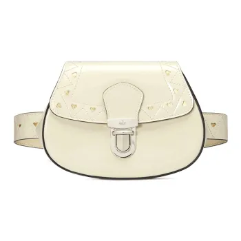 GUCCI Leather Saddle Bag Fanny Pack Sling Bag Shoulder Bag Crossbody Bag Kids' White