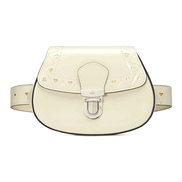 GUCCI Leather Saddle Bag Fanny Pack Sling Bag Shoulder Bag Crossbody Bag Kids' White-0