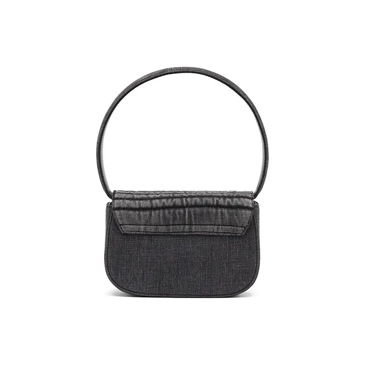 DIESEL Cotton With Cow Leather Portable Crossbody Bag, Shoulder Bag Women's Gray-1
