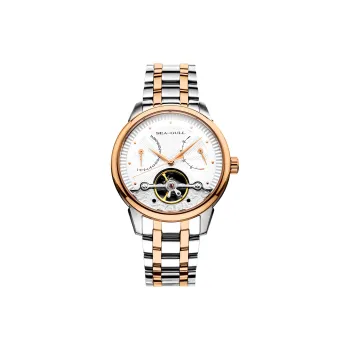 Sea Gull Automatic Mechanical Movement Steel Strap Watch Men's Watches White Dial