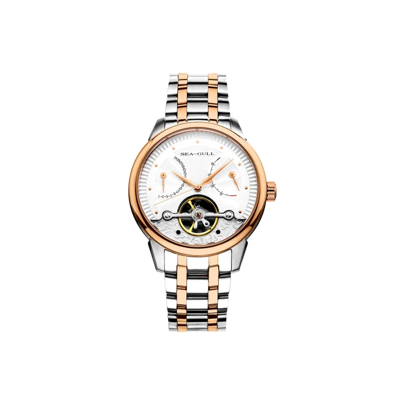 Sea-Gull Automatic Mechanical Movement Steel Strap Watch Men's Watches White Dial-0