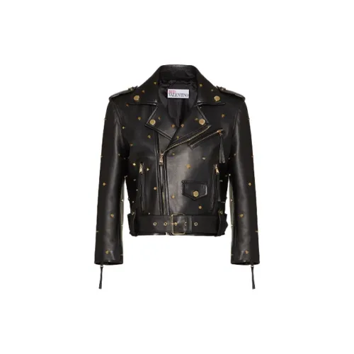 RED VALENTINO Leather Jackets Women's Black