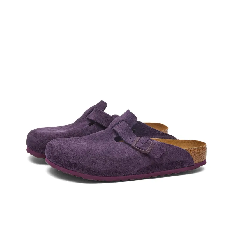 Birkenstock Boston Soft Footbed Suede Wine-1