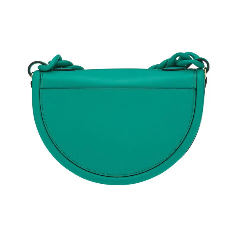 FERRAGAMO AURA Calfskin Crescent Bag, Shoulder Bag, Crossbody Bag, Handbag Women's Green-3