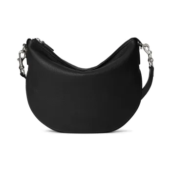 GUCCI Grained Soft Leather Shoulder Bag Crossbody Bag Small Size Men's Black