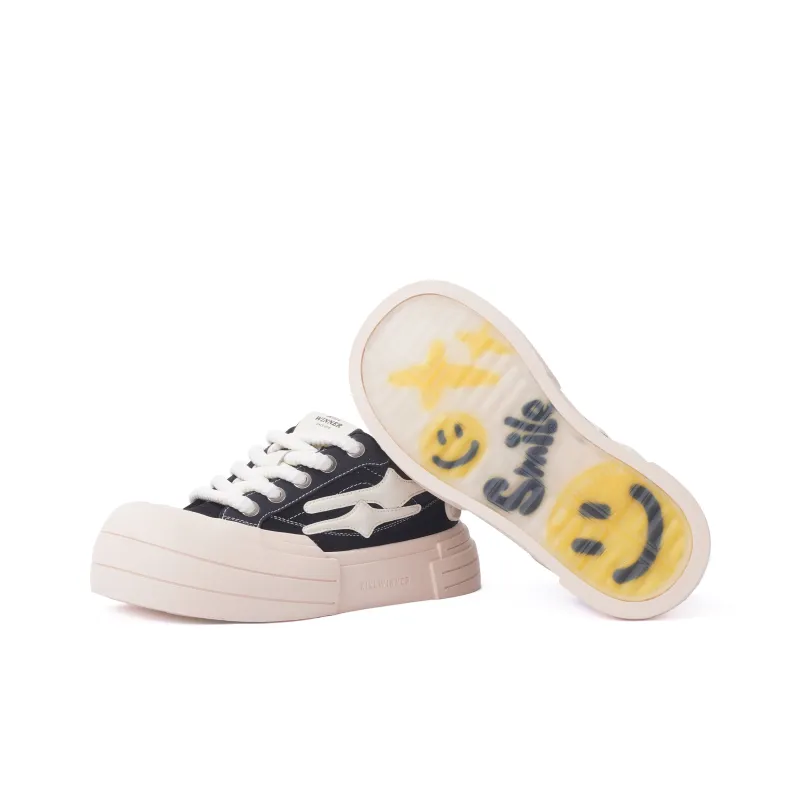 KILLWINNER 'Smile Life' Collection Anti Slip Wear Resistant Low Top Skateboard Shoes Unisex Black-3