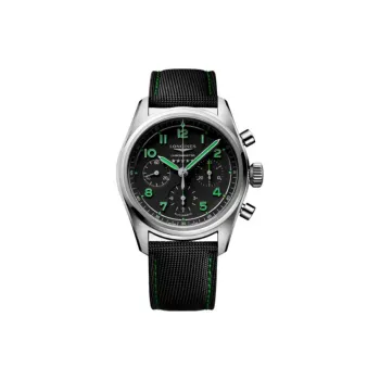 LONGINES Spirit Collection Automatic Mechanical Movement Men's Watch 42mm Black Dial Titanium Watch Case Fabric Strap