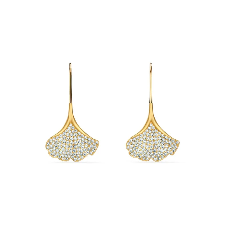 Swarovski Dancing Swan Earrings Women's Gold-0