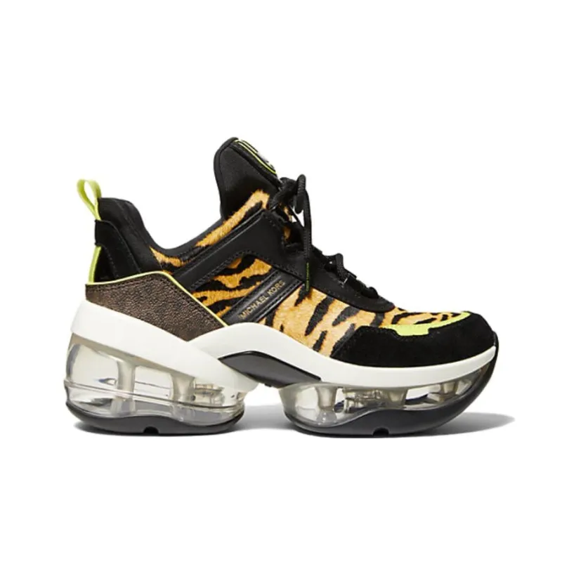 MICHAEL KORS Olympia Extreme Low-Top Casual Shoes Women's Black Yellow-1