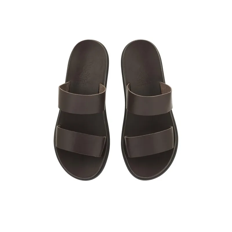 ANCIENT GREEK SANDALS Nicos Slide Slippers Men's Brown-3