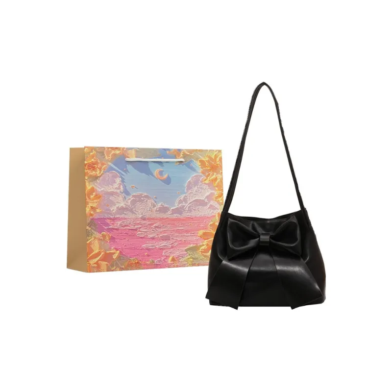BRINCH PU Shoulder Bag Women's Black/Pink/Yellow/Ecru-0