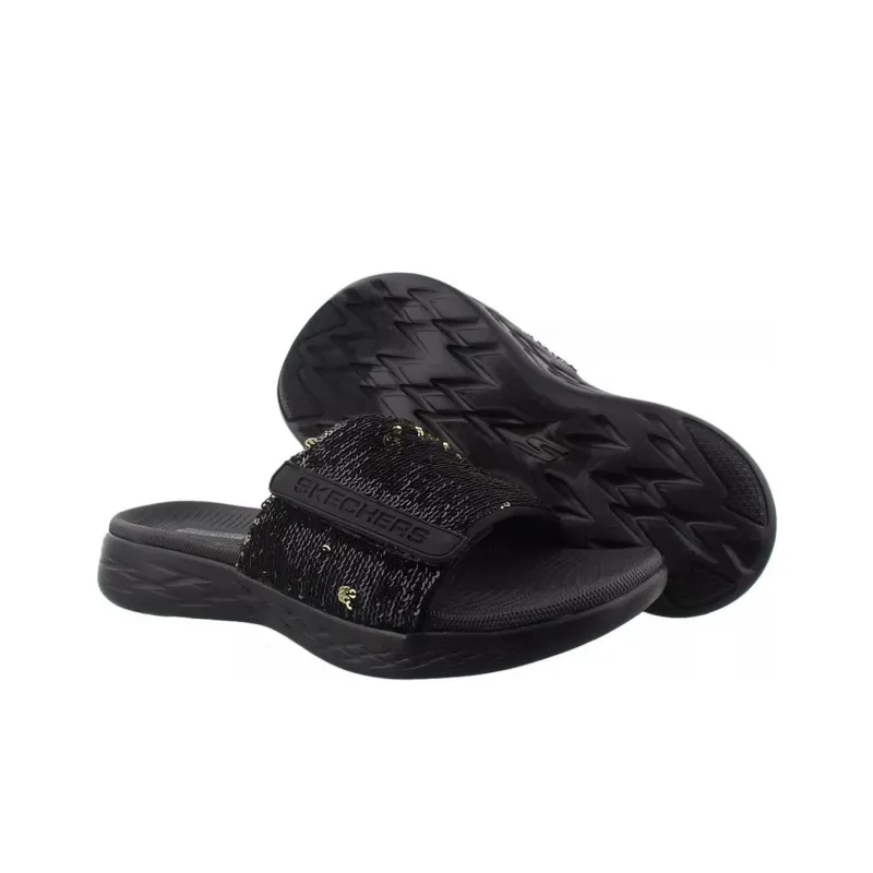 Skechers ON THE GO Slip Resistant Abrasion Resistant Slide Slippers Women's Black-3