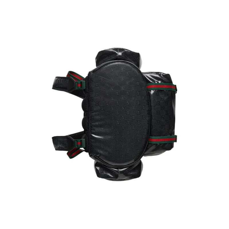 GUCCI Crystal Canvas With Leather Trim Backpack Men's Black-6