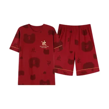 Montagut Pajama Set Men's Festive Red