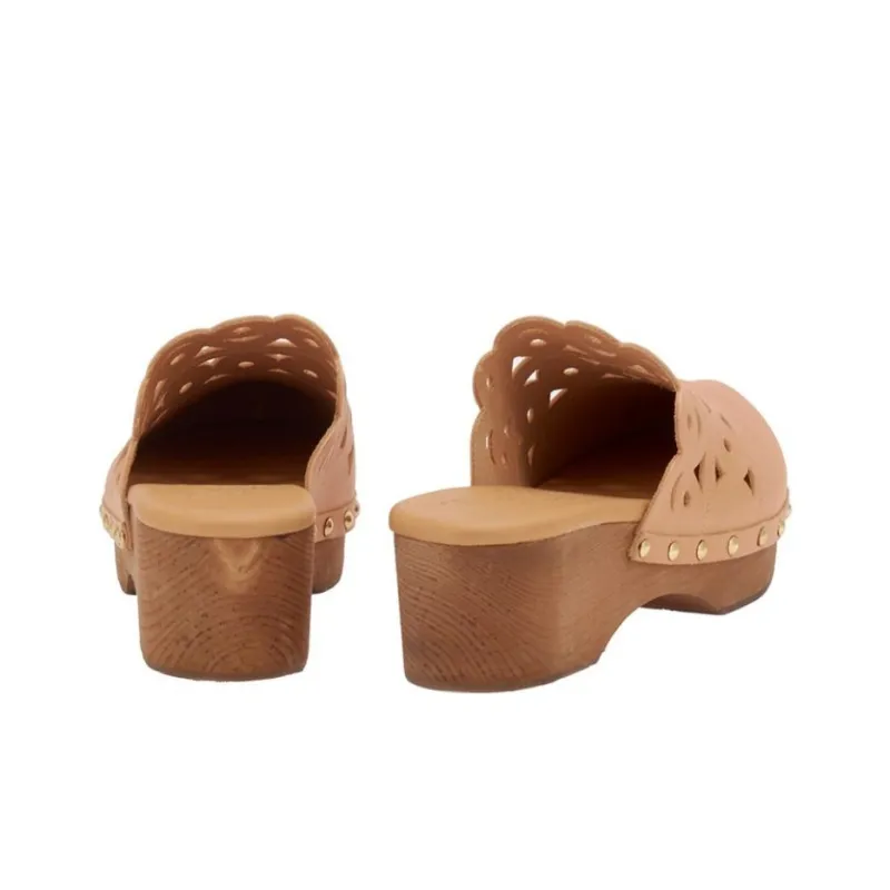 ANCIENT GREEK SANDALS Greco Clog Stylish Sandal 7cm Women's Light Brown-4
