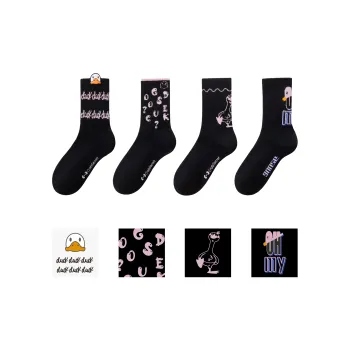 Crabsecret Animal Kingdom Collection Mid-Calf Socks Women's Box 4-Pack