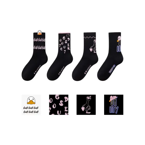 Crabsecret Animal Kingdom Collection Mid Calf Socks Women's Box 4 Pack