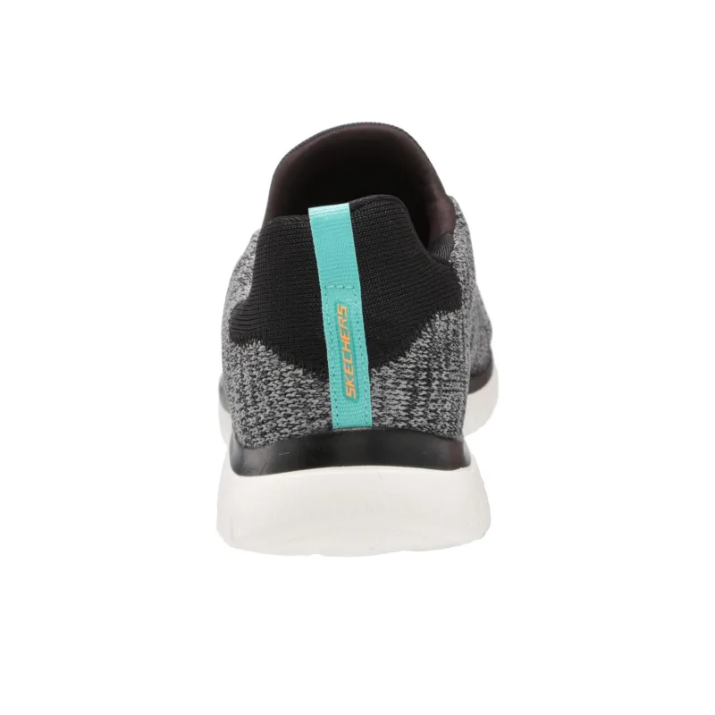 Skechers Summits Slip Resistant Low Top Casual Shoes Women's Black Gray-4