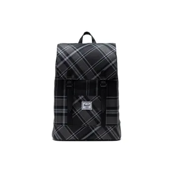 Herschel Polyester Backpack Small Size Unisex Black Plaid