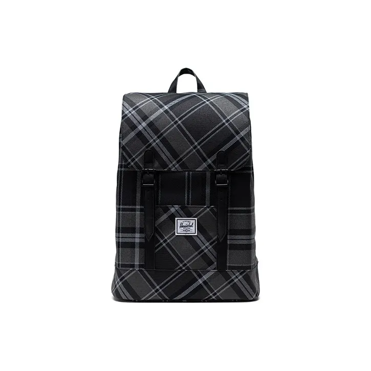 Herschel Polyester Backpack Small Size Unisex Black Plaid-0