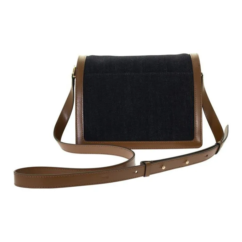MARNI Trunk Calfskin Trim Crossbody Bag, Shoulder Bag Women's Blue-3