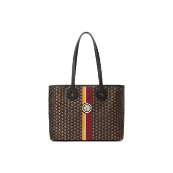 Moynat Toile 1920 Canvas Tote Bag Shopping Bag Handbag Medium Size Women's Brown/Black/Red