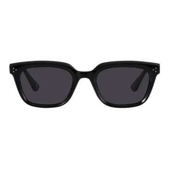 LOOK TR/Memory Plastic Irregular Shape Sunglasses Unisex Bright Black Haze Gray