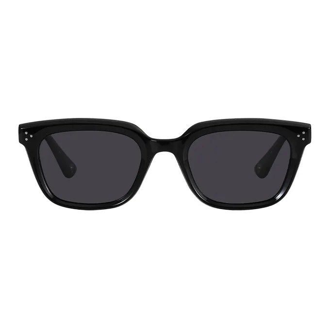 LOOK TR/Memory Plastic Irregular Shape Sunglasses Unisex Bright Black Haze Gray-0